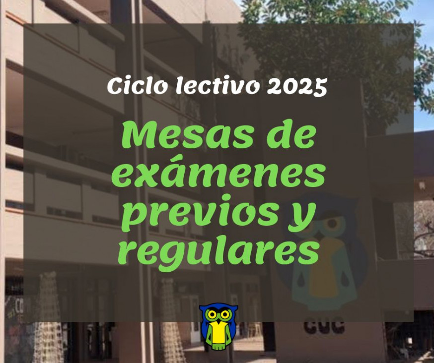 imagen Mesas de exámenes 2025: previos y regulares