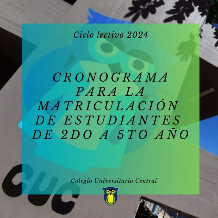 imagen Cronograma para la matriculación de estudiantes de 2do a 5to año