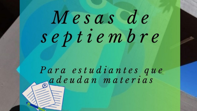 imagen Mesas de exámenes de septiembre 