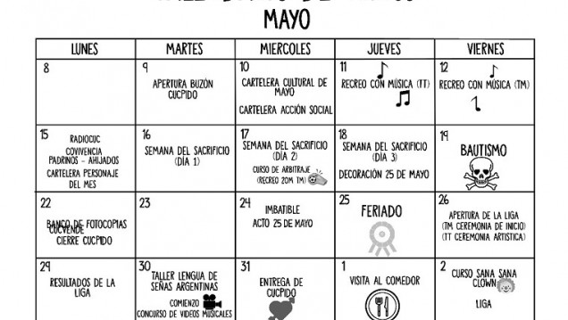 imagen Quedó definido el calendario de mayo