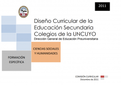 imagen DISEÑO CURRICULAR: FORMACIÓN ESPECÍFICA: Ciencias Sociales y Humanidades