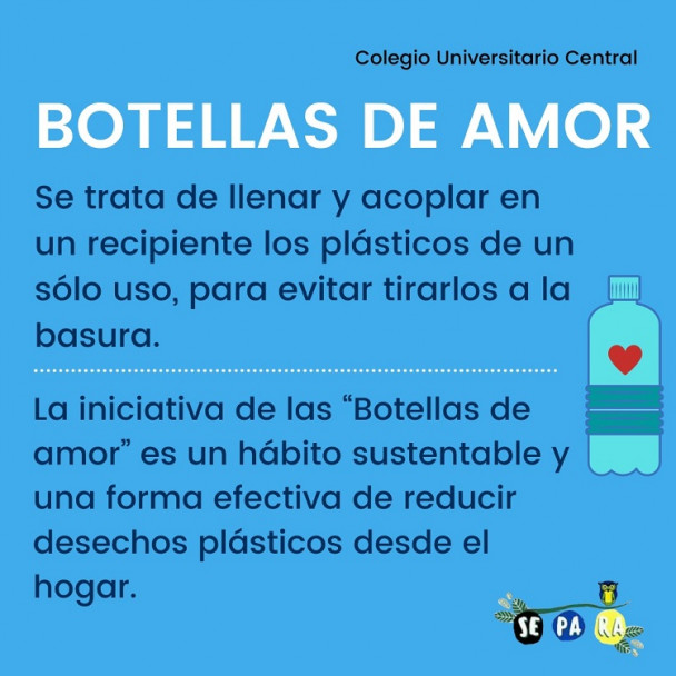imagen CUC Separa lleva adelante una campaña para recolectar "Botellas de Amor"