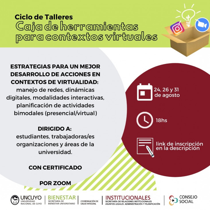 imagen Ciclo de talleres caja de herramientas para contextos de virtualidad